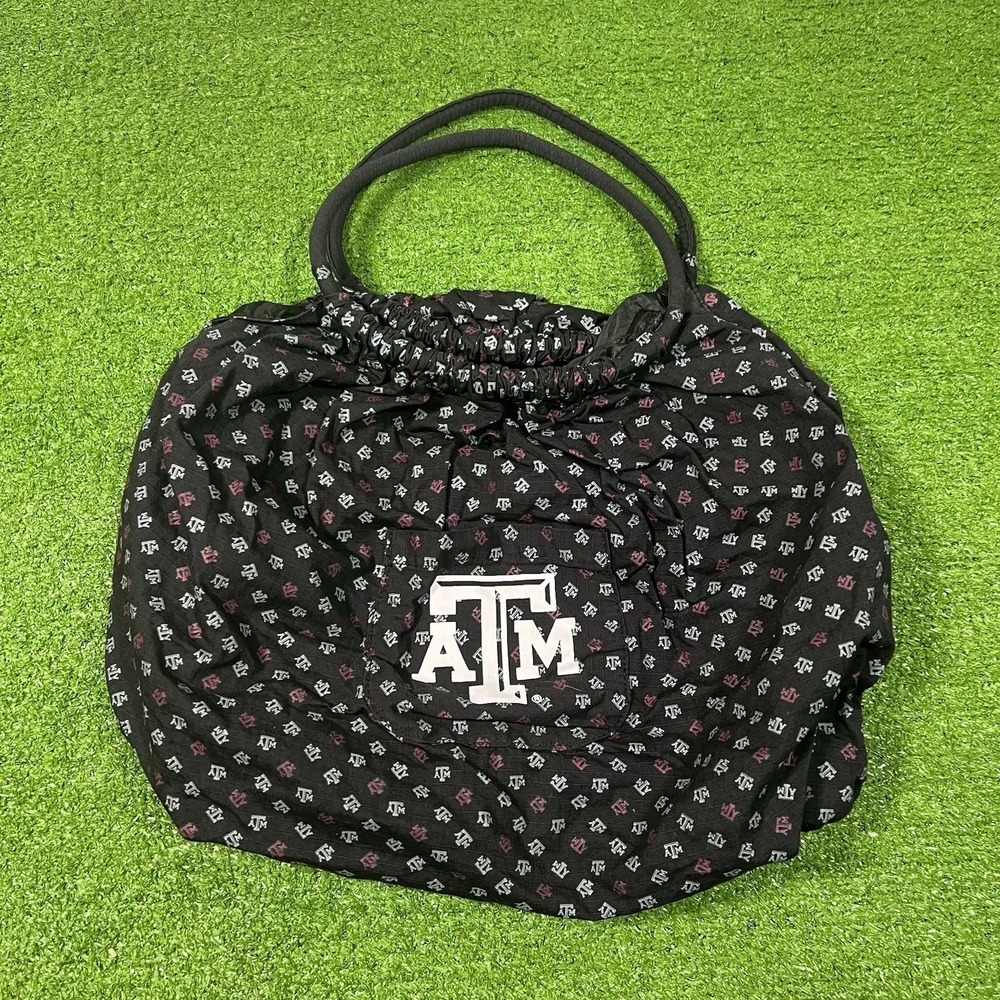 Vintage Texas A&M Purse 90s Y2K Aggie Rope Handle Tote Bag All Over Logo